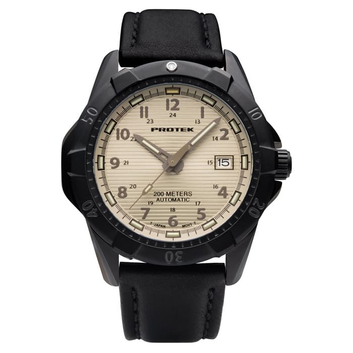 Protek Automatic Tritium Dive Watch with Beige Dial #PT2217