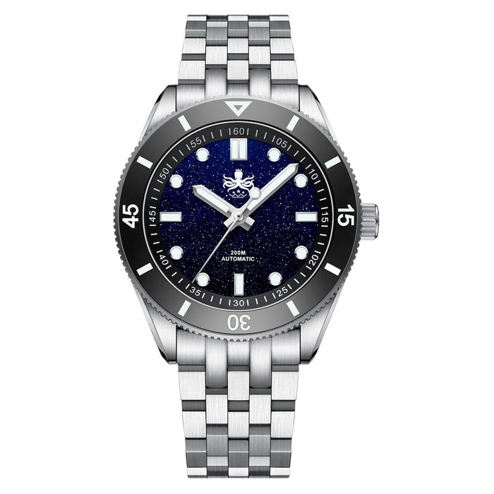 PHOIBOS Wave Master Automatic Dive Watch Dark Blue Aventurin No Date #PY053IN