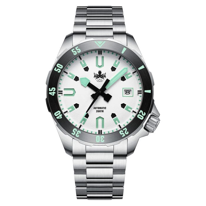 PHOIBOS APOLLO 200M Automatic Diver With Matte White Dial #PY056E