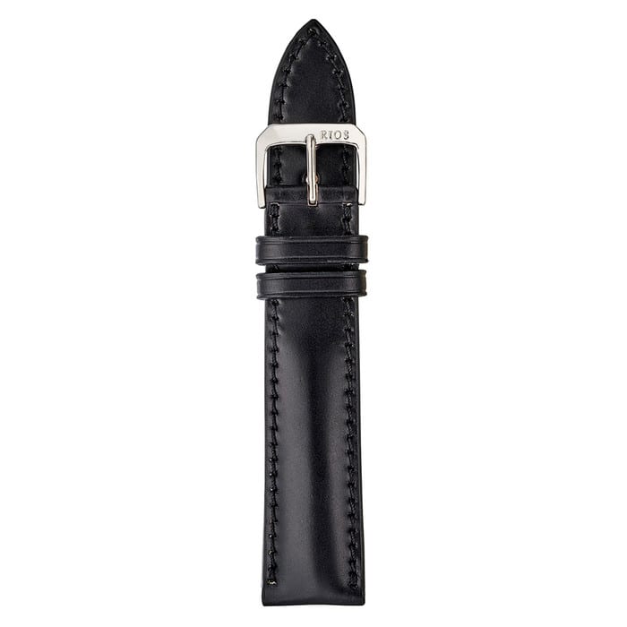 RIOS1931 CHICAGO Genuine Shell Cordovan Black Leather Watch Strap #R198-101