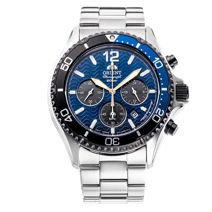 Orient Solar Quartz LE Chronograph Diver Watch with Blue Dial #RA-TX0208L10B