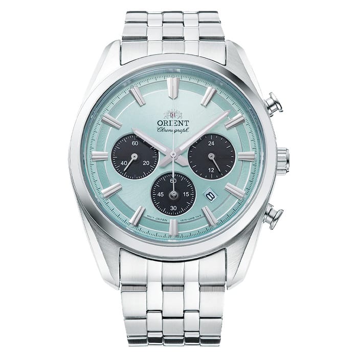 Orient TX03 Solar Quartz Chronograph Diver Watch with Ice Blue Dial #RA-TX0304L10B