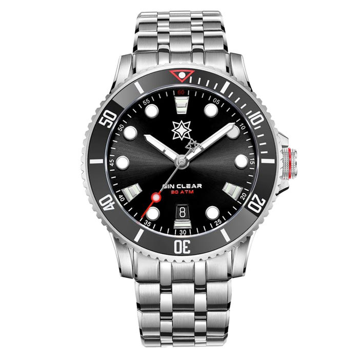 Second Hour Gin Clear Mk2 Watch with Sunburst Black Dial #SEC-HOU-01