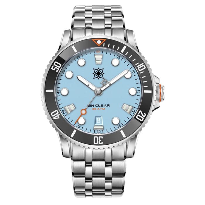 Second Hour Gin Clear Mk2 Watch with Pastel Blue Dial #SEC-HOU-04