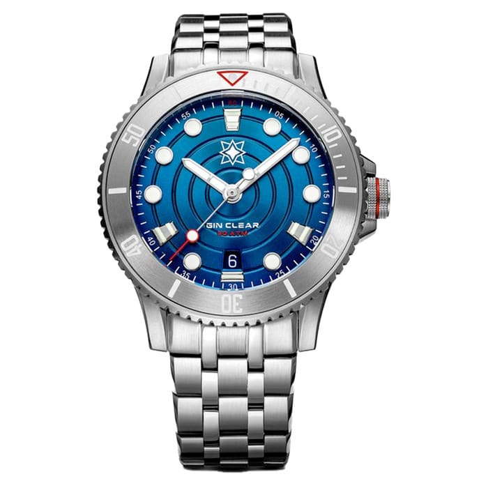 Second Hour Gin Clear Mk2 Ripple Watch with Blue Dial #SEC-HOU-06