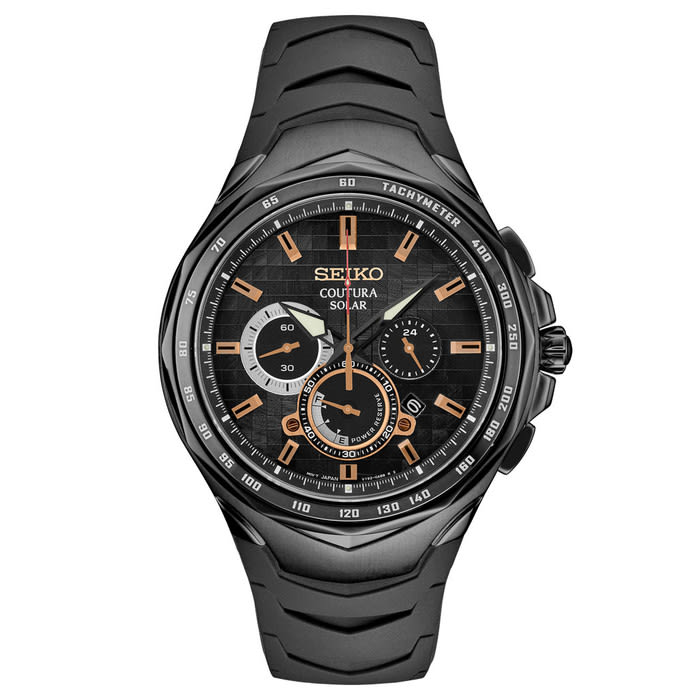 Seiko Coutura Solar Powered Chronograph with PVD Case, Sapphire Crystal #SSC811