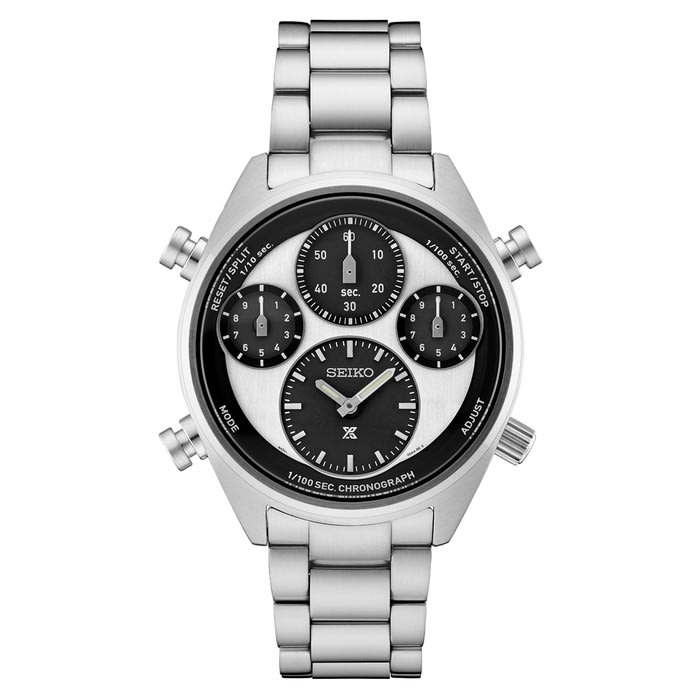 Seiko Prospex Speedtimer Solar 1/100 second Chronograph with White Dial #SFJ001