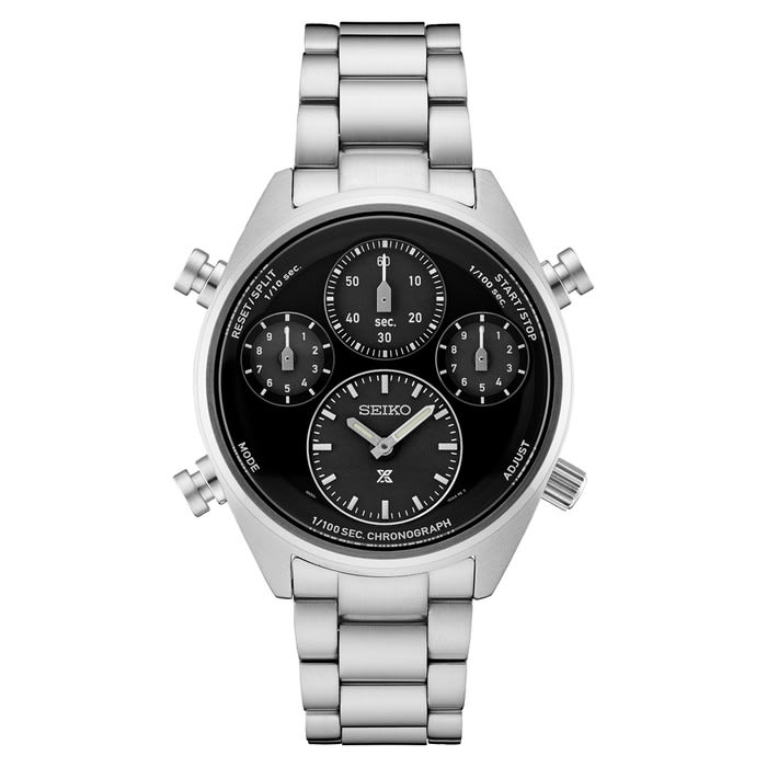 Seiko Prospex Speedtimer Solar 1/100 second Chronograph with Black Dial #SFJ003