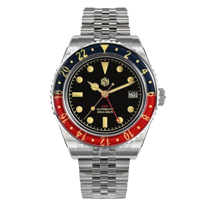 San Martin Automatic GMT Dive Watch with Pepsi Bezel #SN005-A