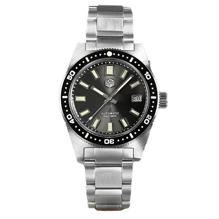 San Martin Automatic Dive Watch with Sunray Grey Dial #SN007-A