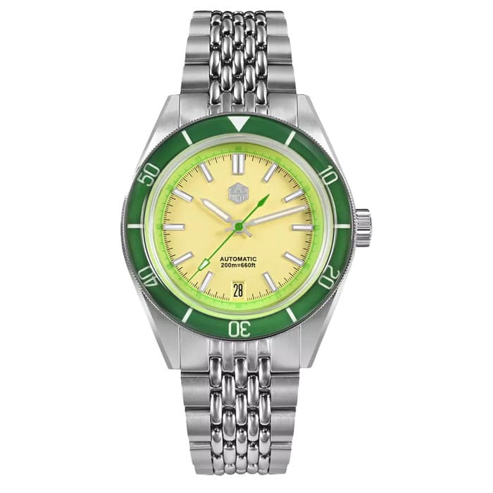 San Martin 39.5mm Automatic Dive Watch with Yellow Dial #SN0116-C