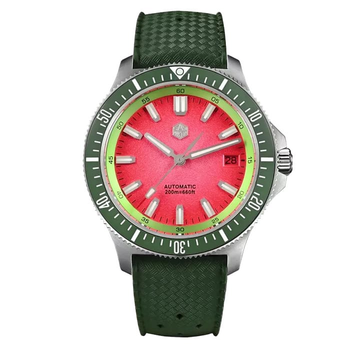 San Martin Automatic Dive Watch with Stunning Red Dial #SN0118-B