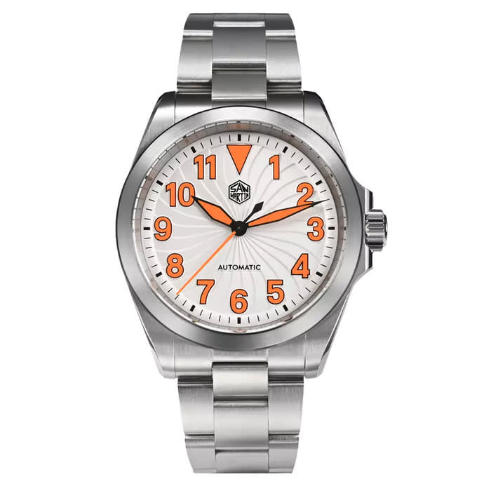 San Martin 39.5mm Automatic Sport Watch with White Turbine Dial #SN0132-A
