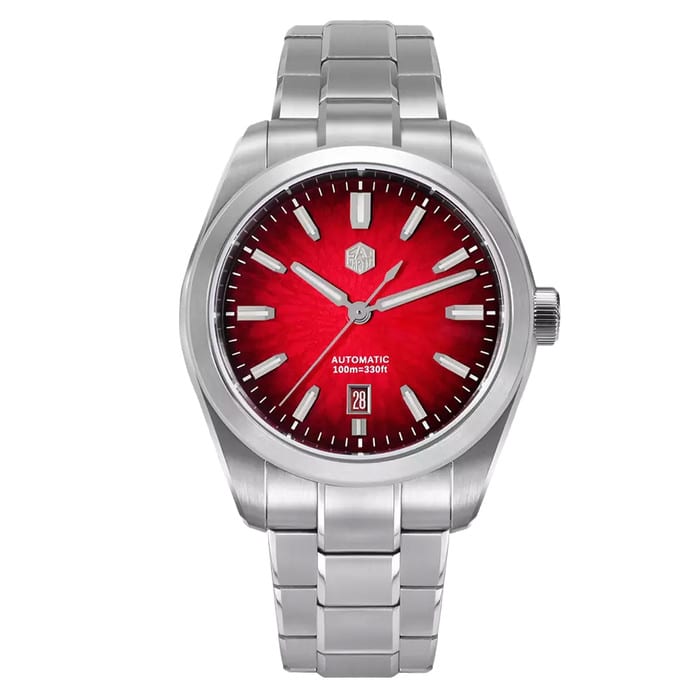 San Martin 42mm Dress Watch with Red Degrading Dial #SN0144-C