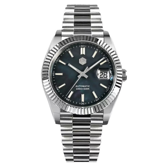 San Martin Automatic Dress Watch with Blue MOP Dial #SN059-A