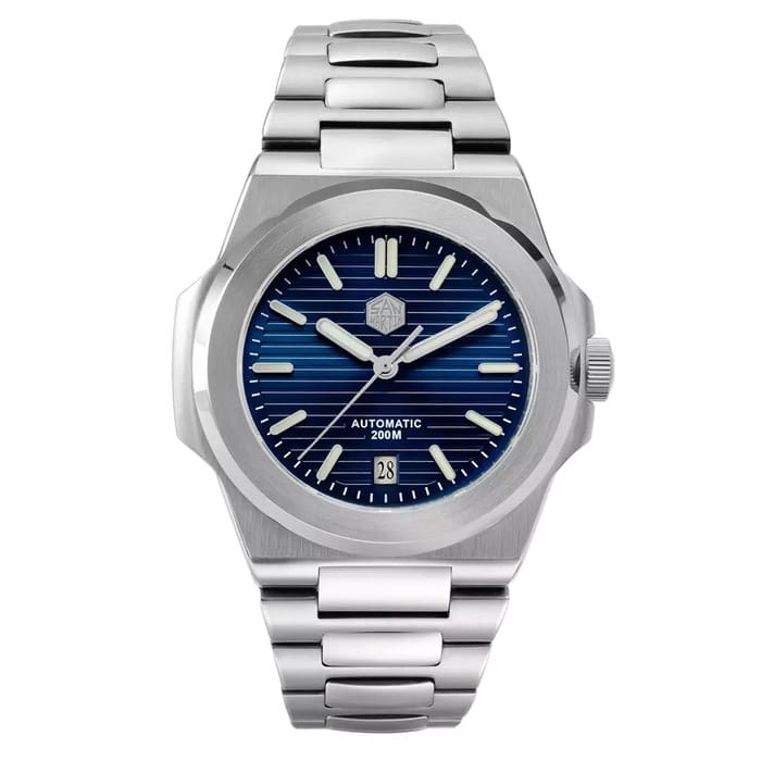San Martin Automatic Dressy Dive Watch with Blue Dial #SN076-A