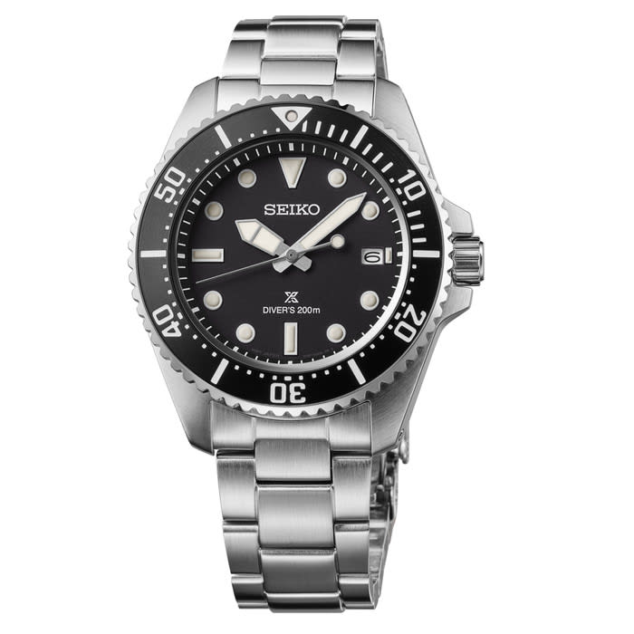 Seiko 41mm Prospex Black Dial Solar Dive Watch #SNE597