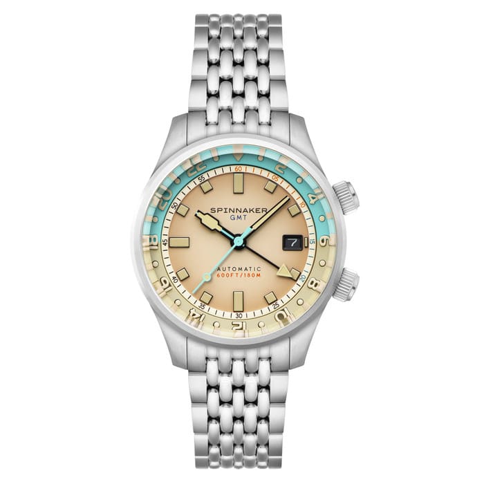 Spinnaker Bradner GMT Automatic watch with Beige Linen Dial #SP-5121-77