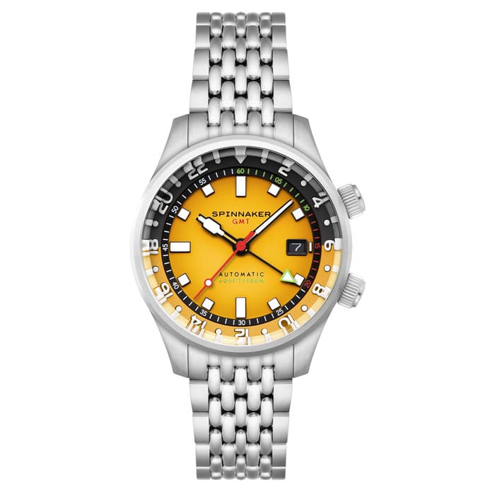 Spinnaker Bradner GMT Automatic watch with Ochre Yellow Dial #SP-5121-99