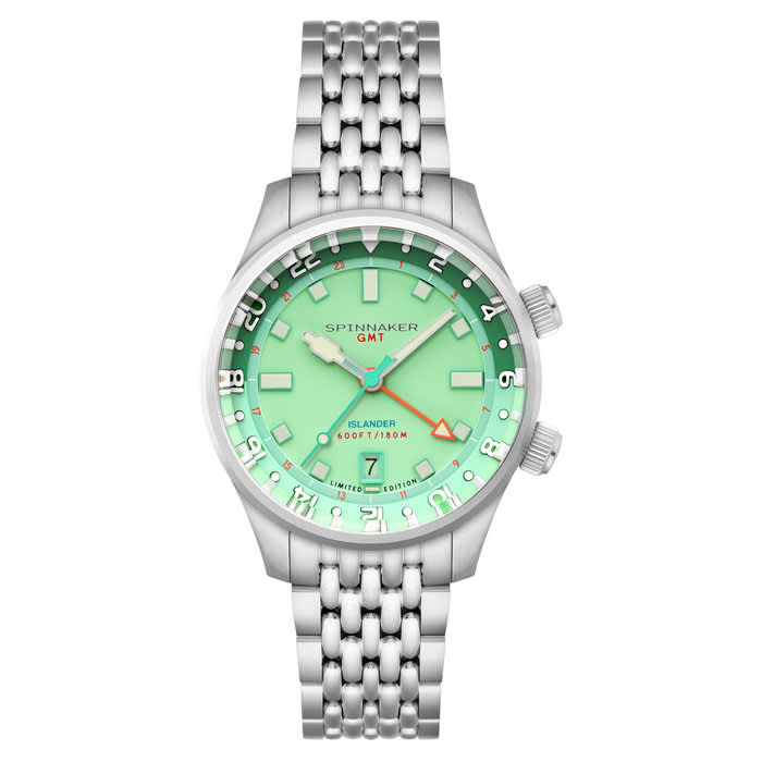 Spinnaker x Islander Bradner GMT Automatic Watch with Mint Green Dial #SP-5150-LIW33