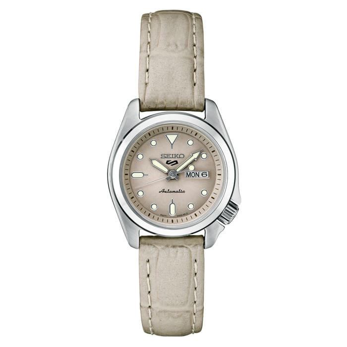 Seiko 5 Sports Automatic Watch with Tan Dial and 28mm Case #SRE005