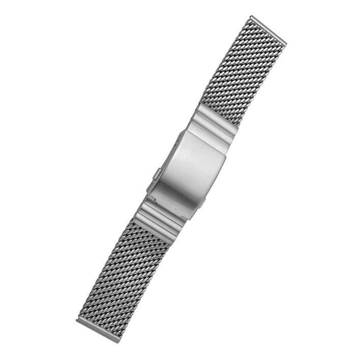 STAIB Satin Finish Heavy Mesh Bracelet with Diver Extension Buckle (22mm) #202124-S