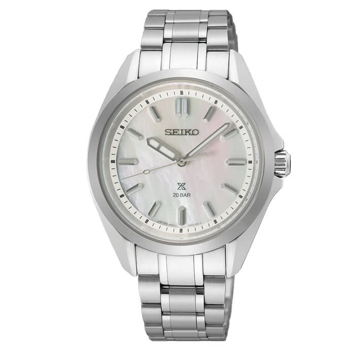 Seiko Prospex Ladies White Mother of Pearl Automatic Dive Watch #SUR605