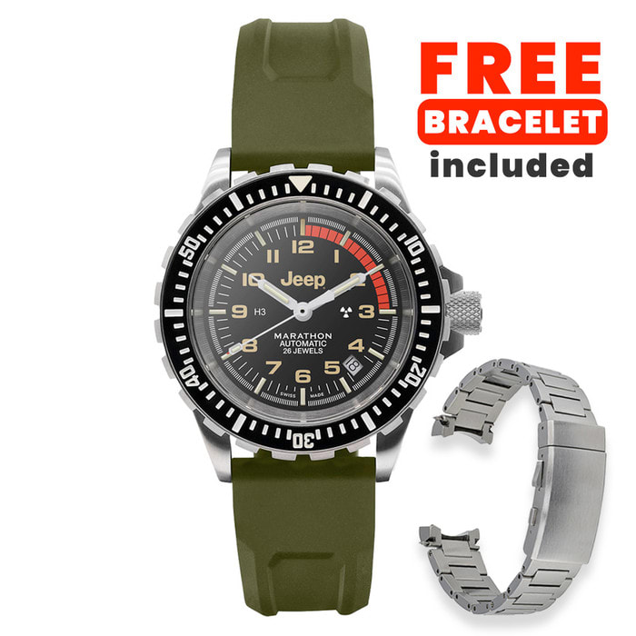 Jeep x Marathon 41mm Rubicon GSAR Swiss Automatic Dive Watch #WW194006SS-4101
