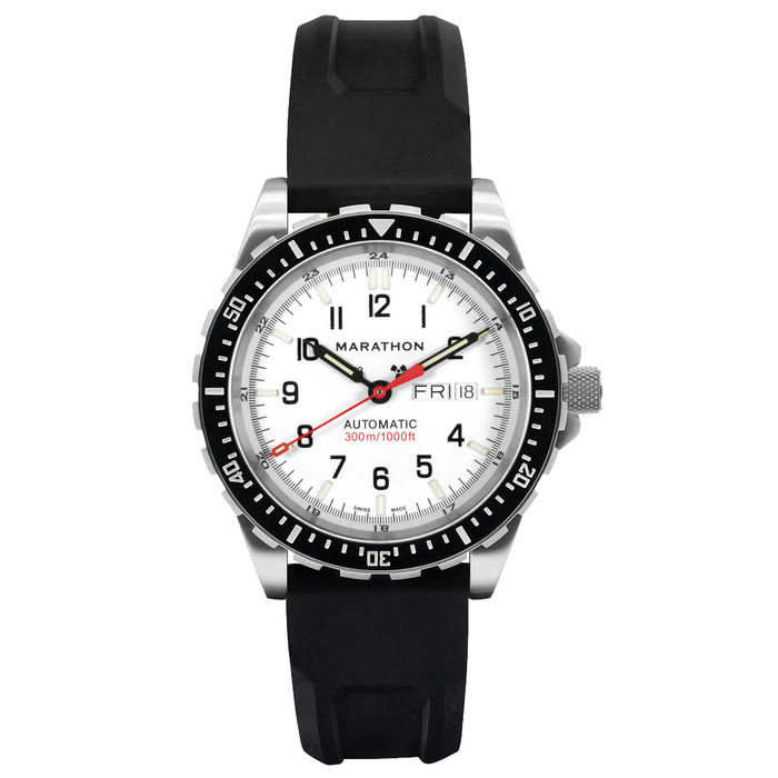 Marathon Jumbo Day-Date SAR Automatic Dive Watch with White Dial #WW194021SS-0530
